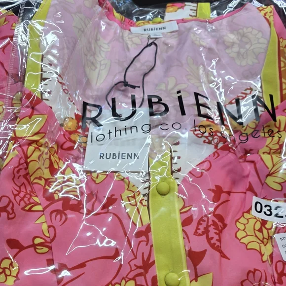 NWT Rubienn Boutique Vibrant Pink and Yellow Dress S/M/L - Picture 11 of 14